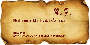 Mehrwerth Fabiána névjegykártya